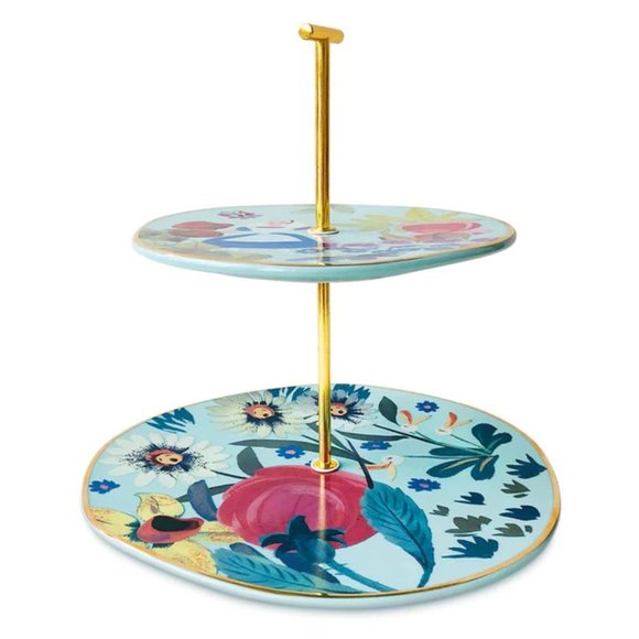 Disney Alice in Wonderland by Mary Blair Floral Teatime 2-Tiered Serving Tray - Picture 4 of 6